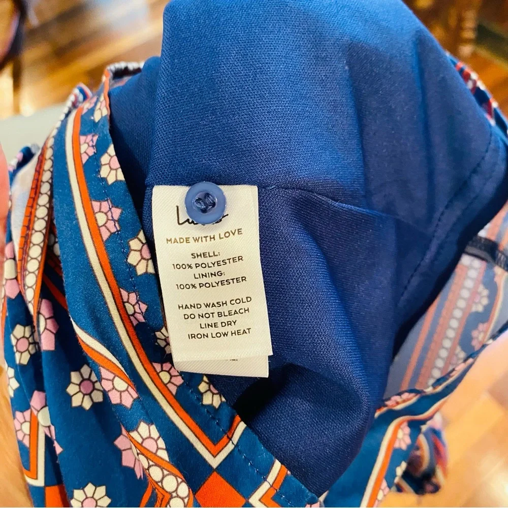 Lulu’s Blanca Blue Print Halter Romper - Picture 7 of 7